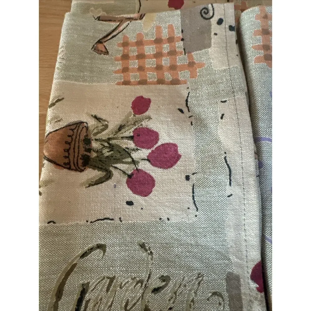 6 Western Linen INC Napkins Garden Plants, Flowers, 100 % Cotton Artsy 18”x 18”